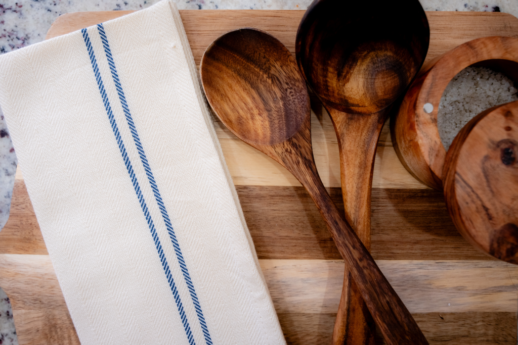 White Coastal Striped Tea Towel