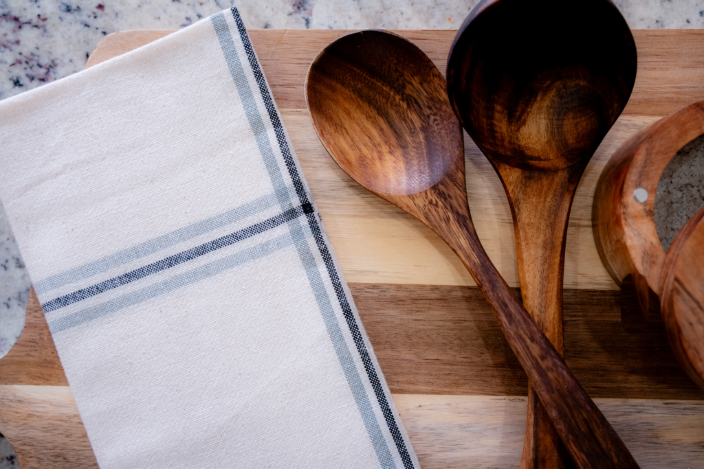 White and Grey Coastal Tea Towel