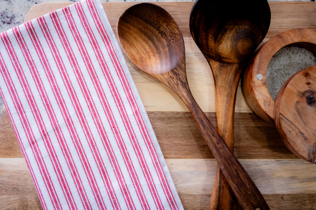 Red Pin Stripe Tea Towel