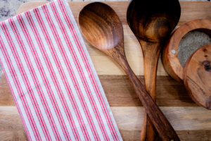 Red Pin Stripe Tea Towel