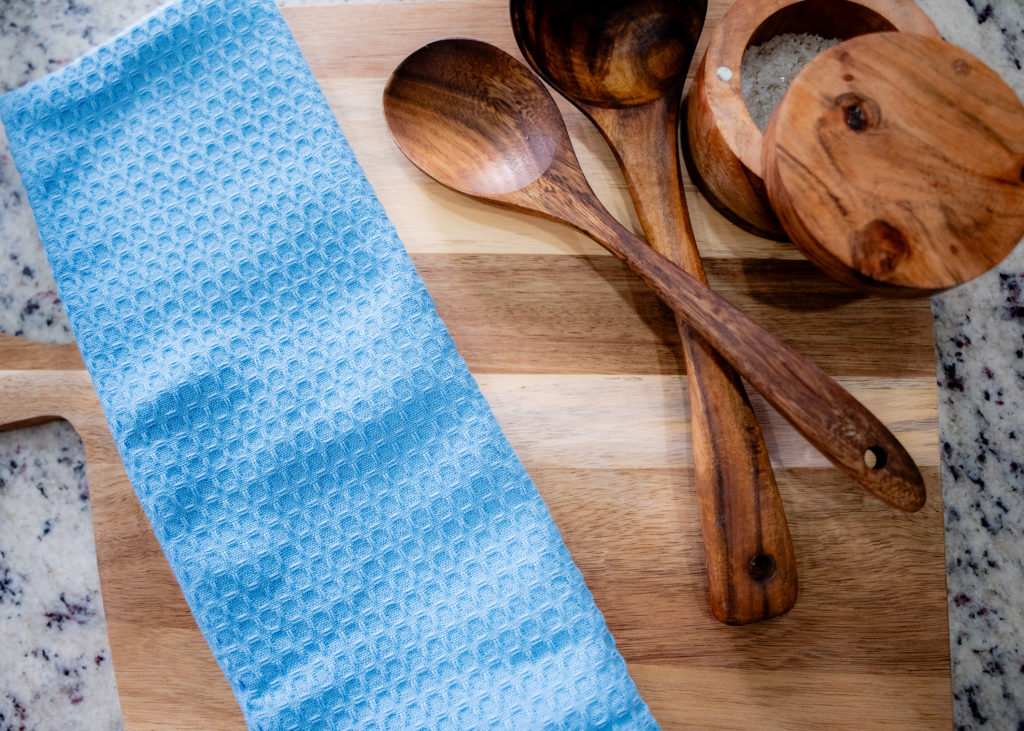 Skye Blue Waffle Tea Towel
