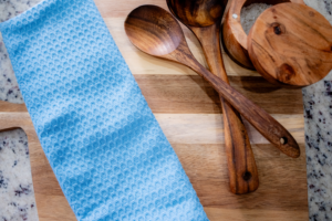 Skye Blue Waffle Tea Towel
