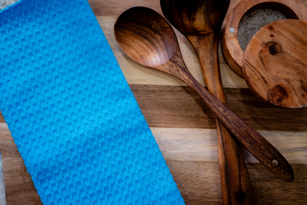 Medium Blue Waffle Tea Towel
